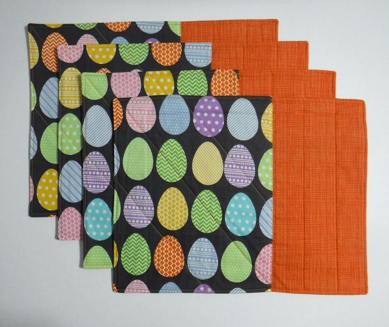 Easter Egg Placemats, Set of 4 Easter Placemats, Easter Table Decor, Choose From Blue, Green, Orange, Purple, or Yellow image 5