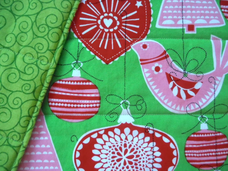 Christmas Ornament Table Runner Red and Green Table Runner  Etsy