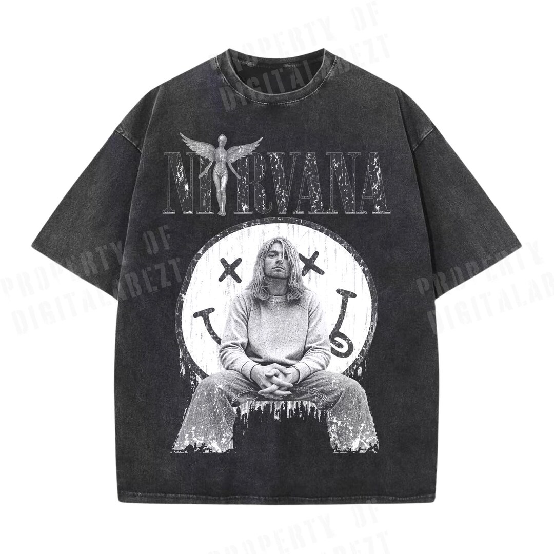 Nirvana Smiley Face Kurt Cobain T-shirt PNG Boundling 2 File (digital ...