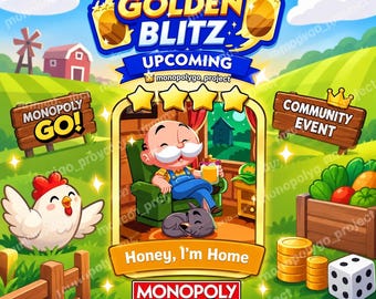 Adesivo Honey Im Home Golden Blitz Monopoly Go! Entrega Rápida