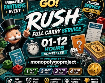 Monopoly Go! Springfield Partners Event Fullständig transportservice (1–12 timmar)