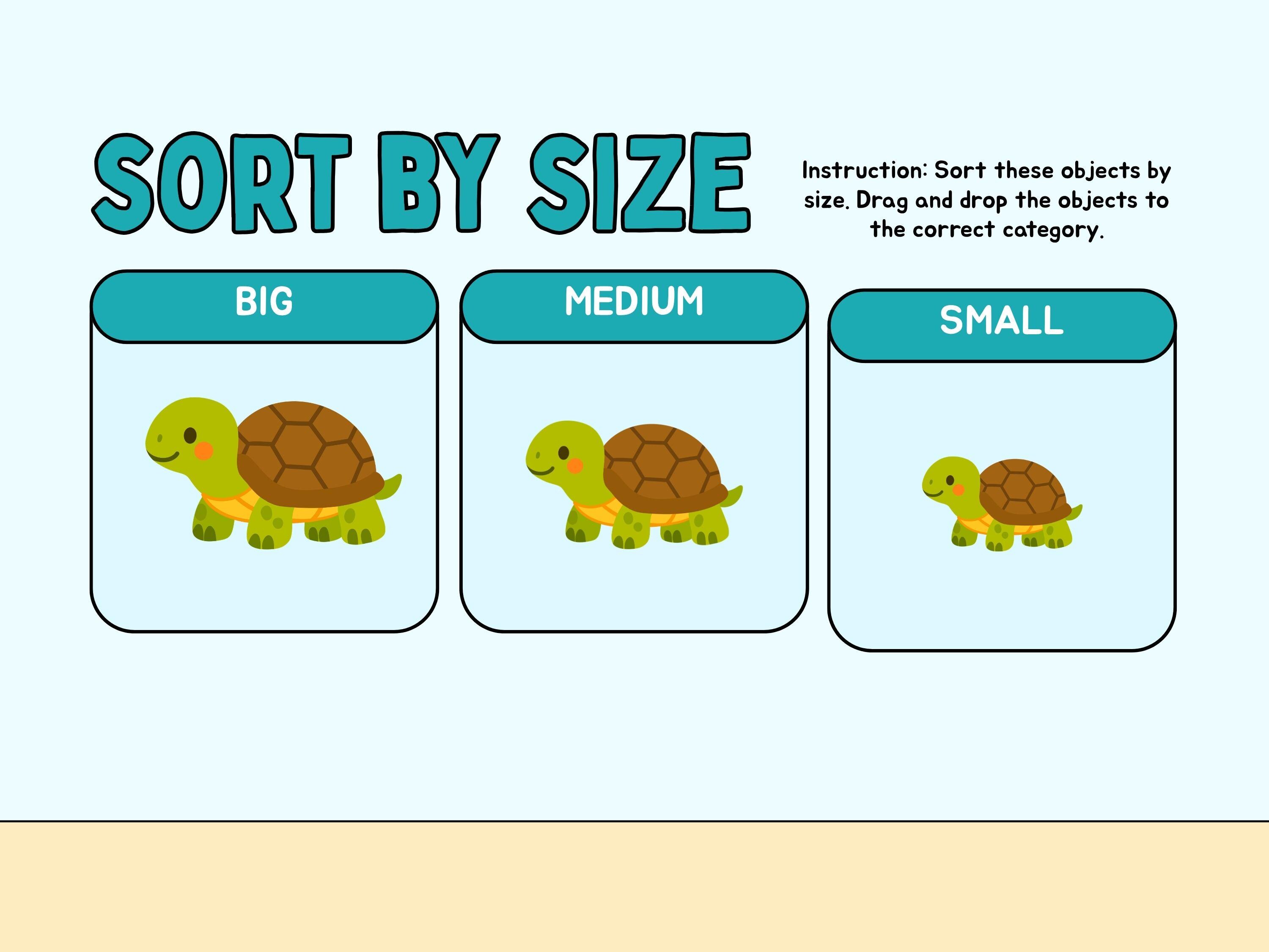 Preschool Size Sorting Activity | Big Medium Small Learning Printable ...