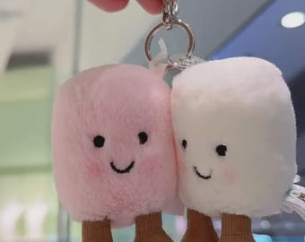 Llavero de peluche de gato de caramelo, colgante para bolso de algodón suave