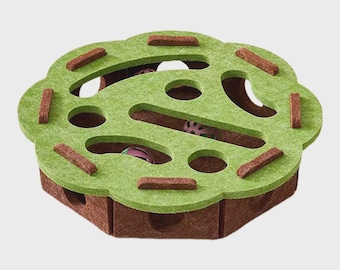 Caja de fieltro con pelota para gatos: juguete interactivo para cazar y hacer ejercicio en interiores