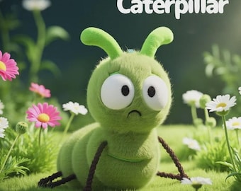 Oruga de peluche: divertido animal de peluche de dibujos animados, regalo para niños