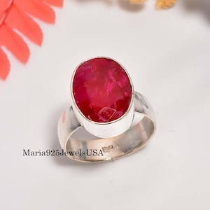 Handmade Ruby Ring – 925 Sterling Silver Dainty Band