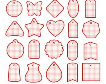 Tag Embroidery Designs Bundle, Tags Applique Machine Files, Name Tags (Digital Download)