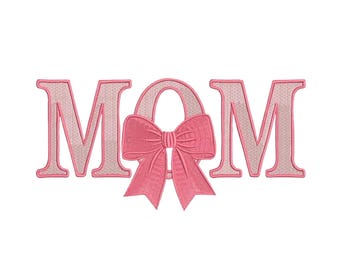 Mom Embroidery Design with Coquette Bow | Mothers Day Sweatshirt Embroidery file (Instant Download)