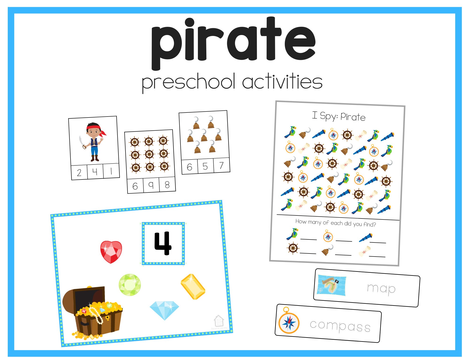Pirate Preschool Activities | Etsy