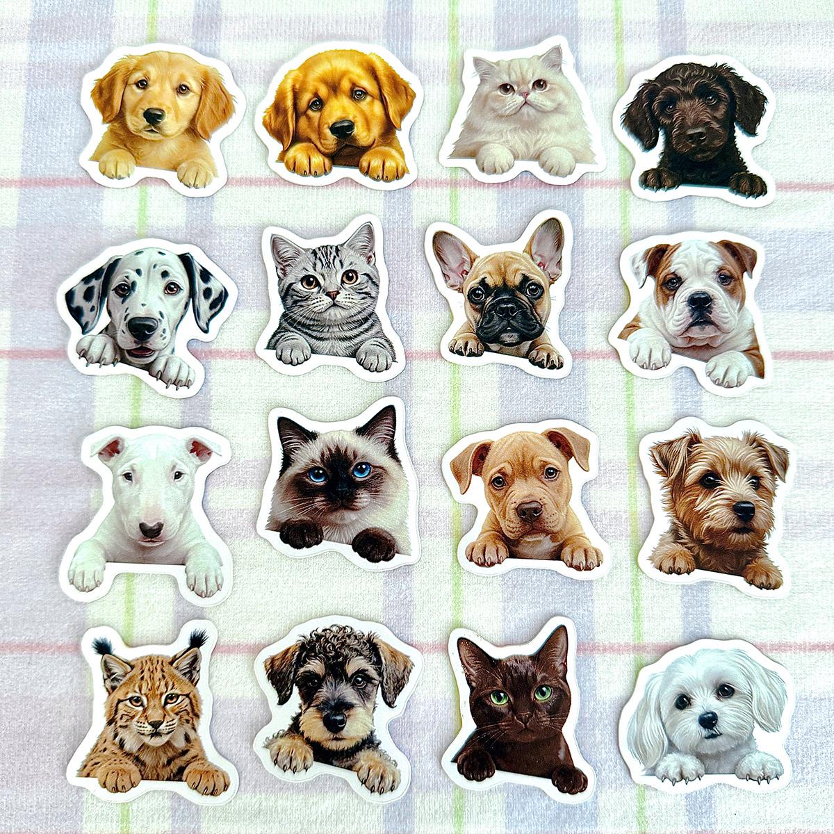 Cute Dog and Cat Sticker Pack, Puppy Kitty Animal Stickers for Laptop ...