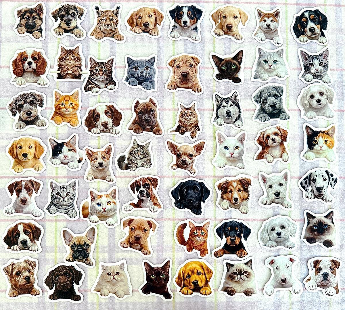 Cute Dog and Cat Sticker Pack, Puppy Kitty Animal Stickers for Laptop ...