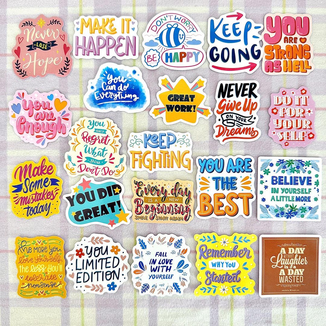 Motivational Quote Sticker Pack, Inspirational Affirmation Stickers for ...