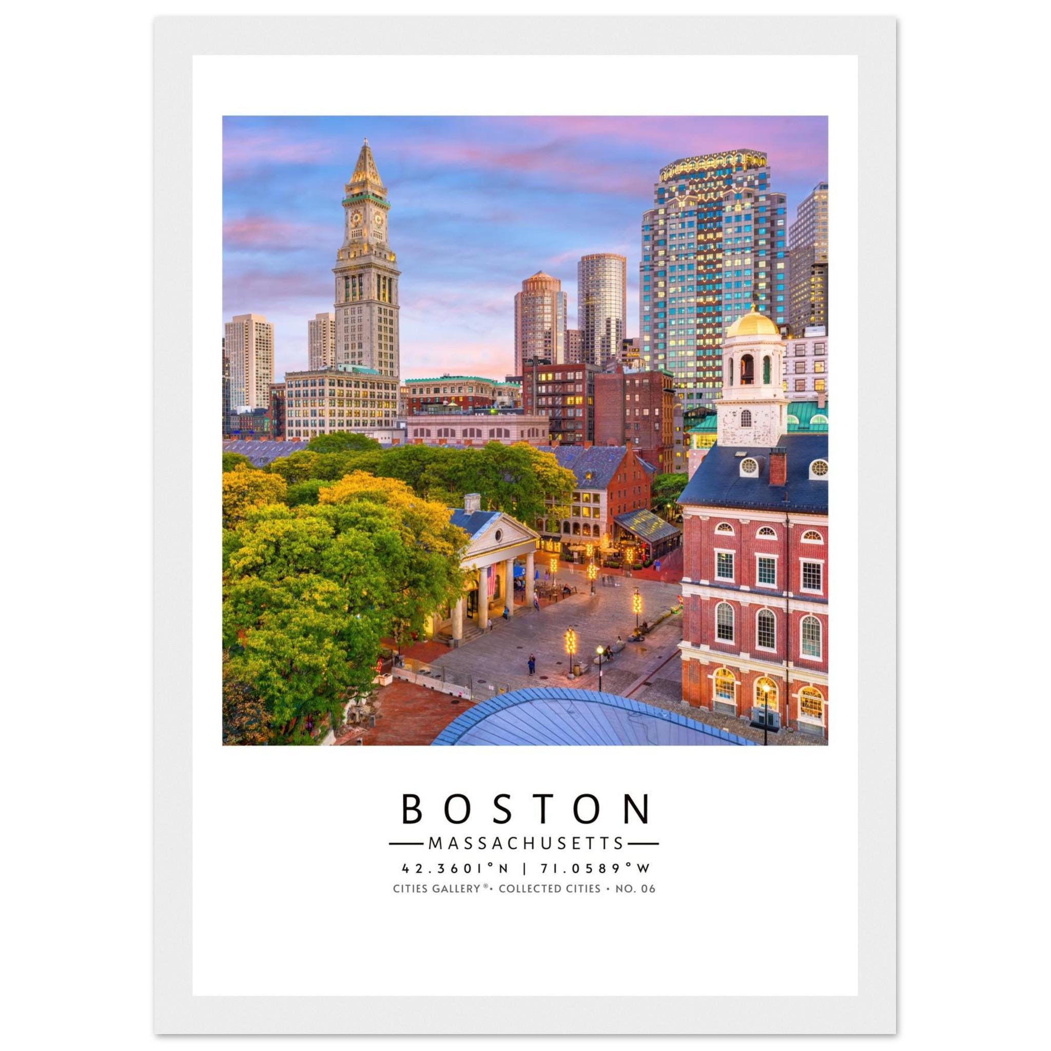 Framed Boston City Poster – Modern Color Wall Art for Home Decor - Etsy