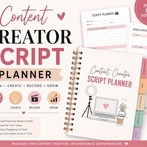 Content Creator Script Planner | Social Media Planning (Digital PDF)