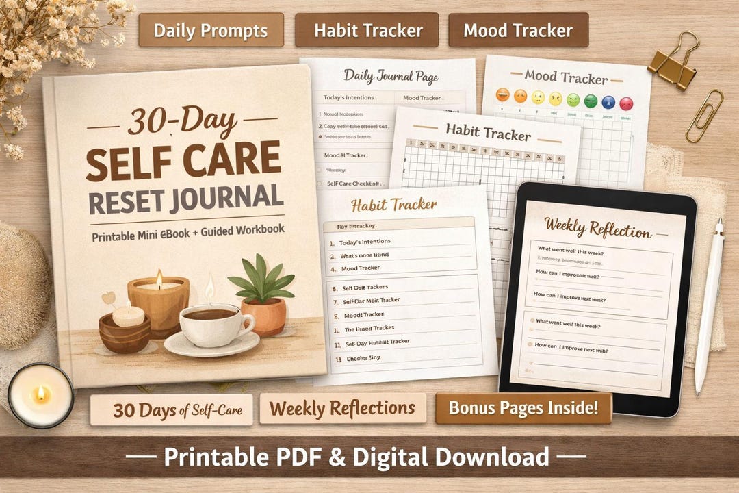 30-day Self Care Reset Journal Printable | Daily Self Love Workbook - Etsy