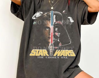 Comfort Colors Anakin Skywalker Half Face Shirt, Star Wars Darth Vader