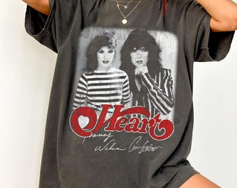 Comfort Colors 80s Heart Band Shirt, Vintage Rock Graphic Tee