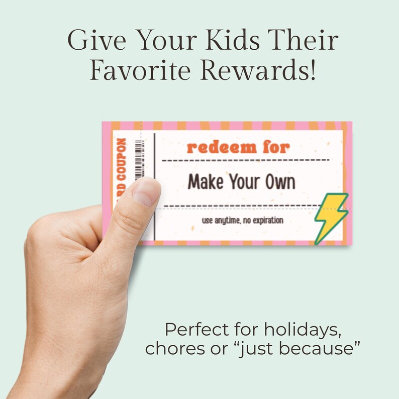 Reward Coupons for Kids Reward Chart Printable Ticket Surprise Gift ...