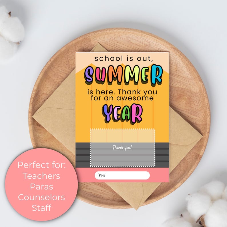 Teacher Gift Card Holder Printable Teacher Appreciation End Year Last ...