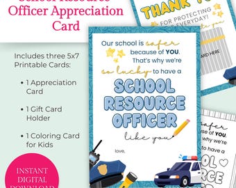 School Resource Officer Appreication Card for Teacher Digital Thank You Card Holder Gift for SRO of a Deputy