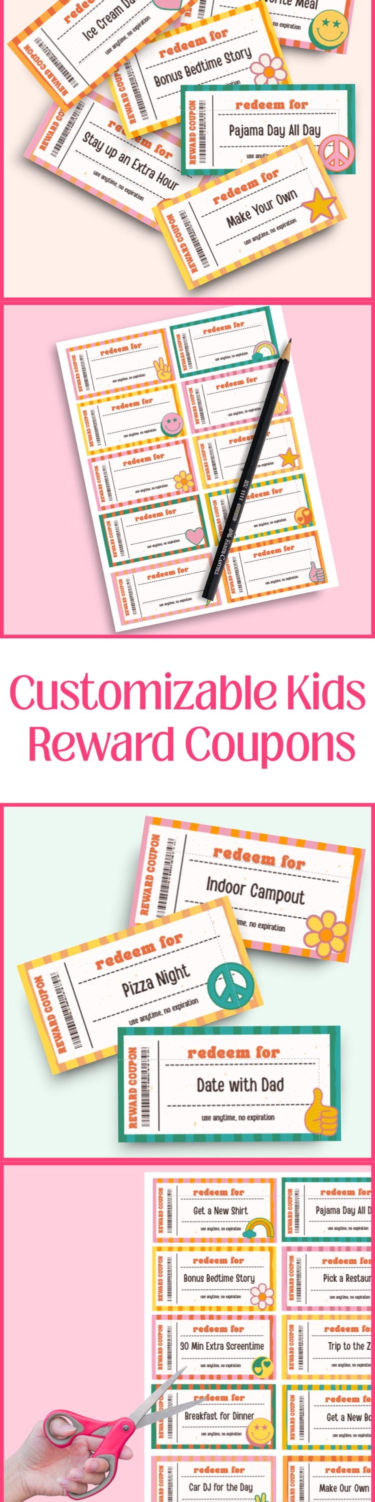 Reward Coupons for Kids Reward Chart Printable Ticket Surprise Gift ...