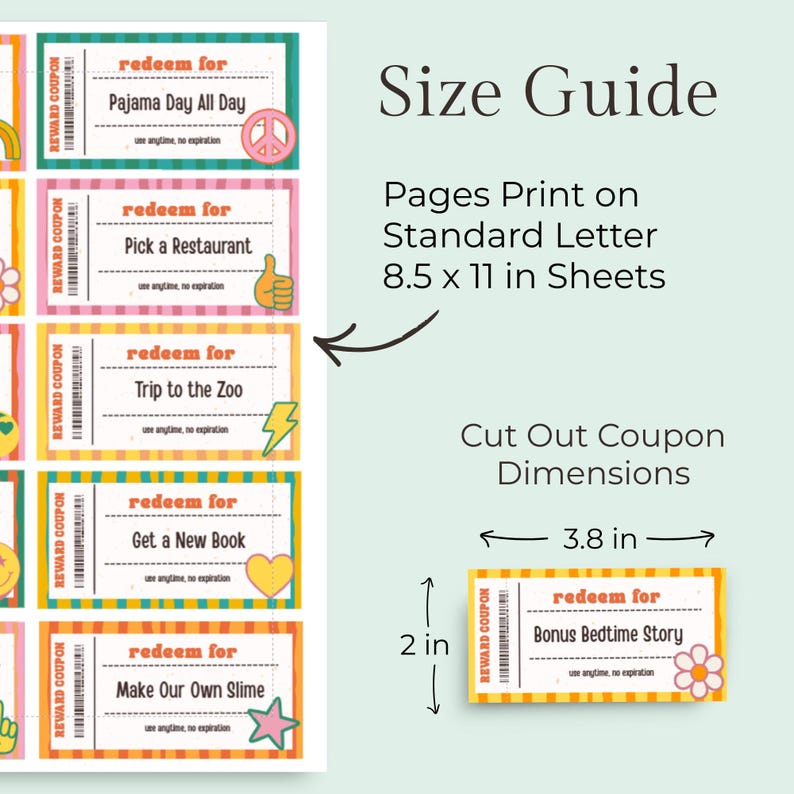 Reward Coupons for Kids Reward Chart Printable Ticket Surprise Gift ...