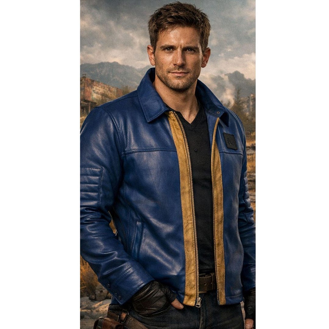Fallout 76 Leather Jacket, Gamer Leather Costume Jacket, Anime Costume ...