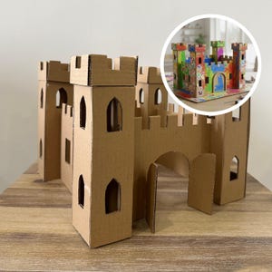 Cardboard Castle Template Printable – Fortress Craft for Kids – STEM Building Activity
