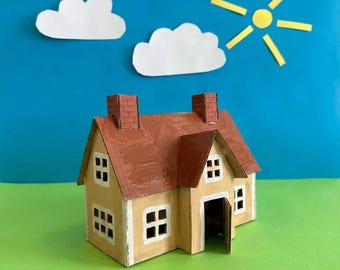 Cardboard House Template – Architecture Craft for Kids (PDF) Homeschool Building Project