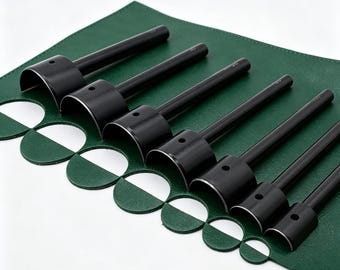 Half Circle Leather Punch Tool, 7pcs Set for Bag Handles & Edges, 15-45mm