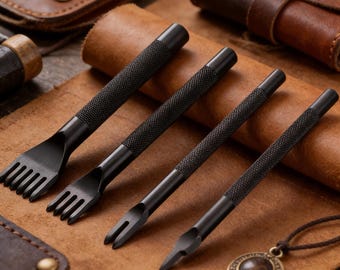 革用穴あけノミセット、4ピースダイヤモンド錐、3/4/5mmピッチ、ブラック/シルバー