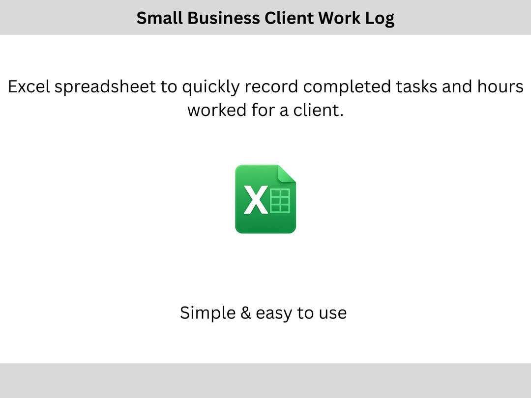 Client Work Log Excel – Time and Task Tracker Spreadsheet for ...