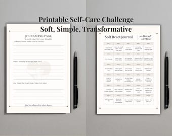 Printable Self-Care 30 Day Challenge – Daily Emotional Reset • Slow Living Routine • Overthinking Relief