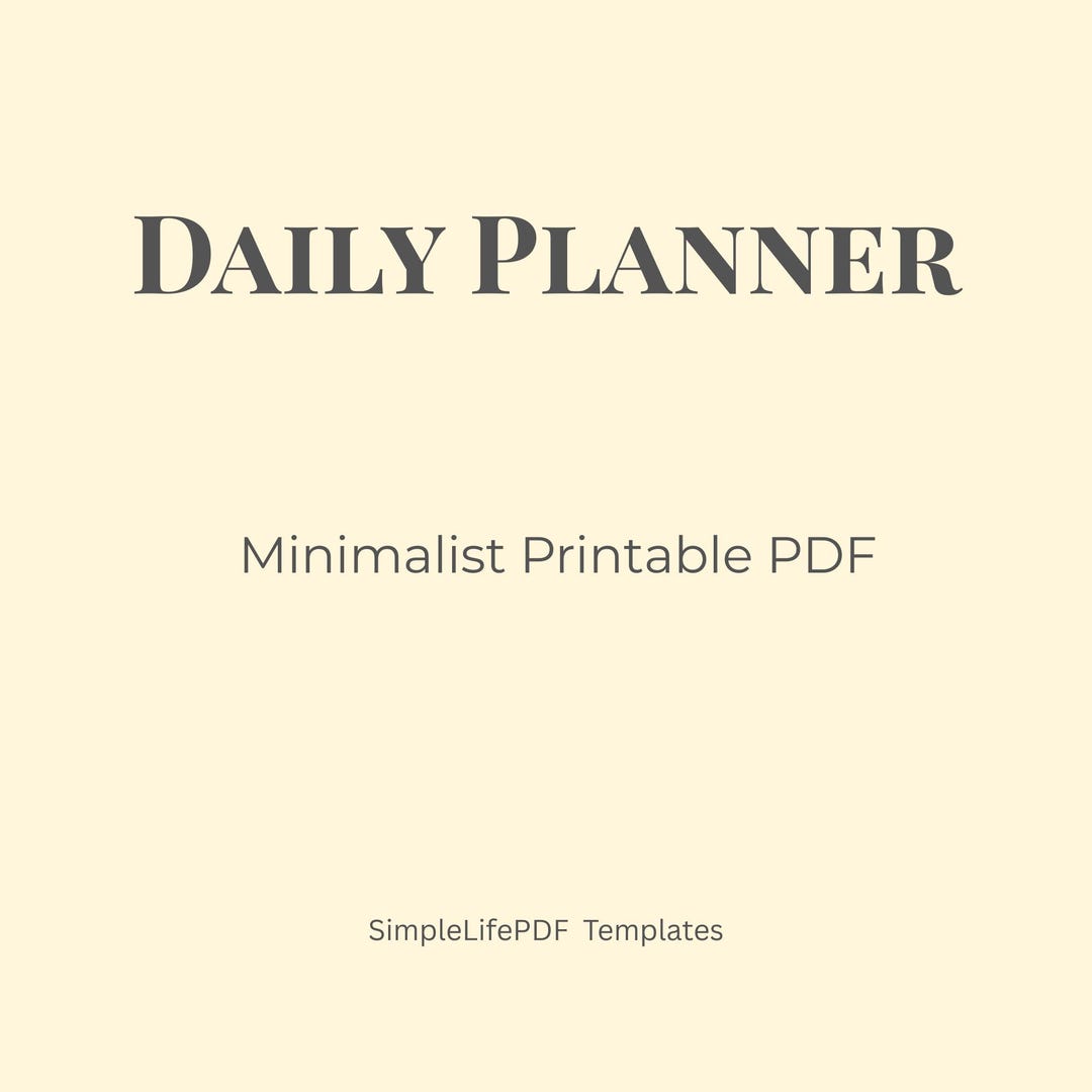 Minimalist Daily Planner Printable A4 , to Do List PDF ,simple ...