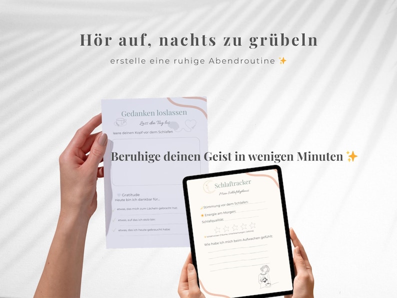 Deutsche Abend Routine PDF zum ausdrucken - Abend Reflektieren, Mentaler Zurücksetzen, Dankbarkeit, Selbstfürsorge image 3