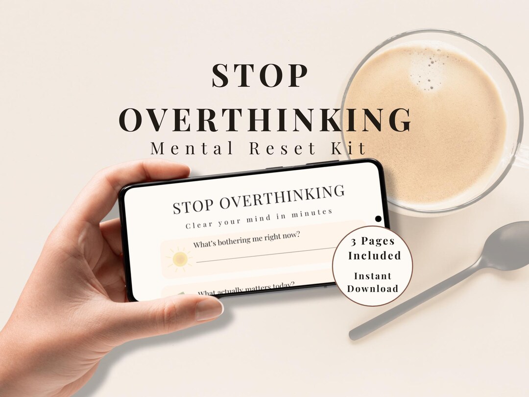 Stop Overthinking Worksheet, Anxiety Relief Printable, Brain Dump ...