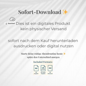 Deutsche Abend Routine PDF zum ausdrucken - Abend Reflektieren, Mentaler Zurücksetzen, Dankbarkeit, Selbstfürsorge image 4