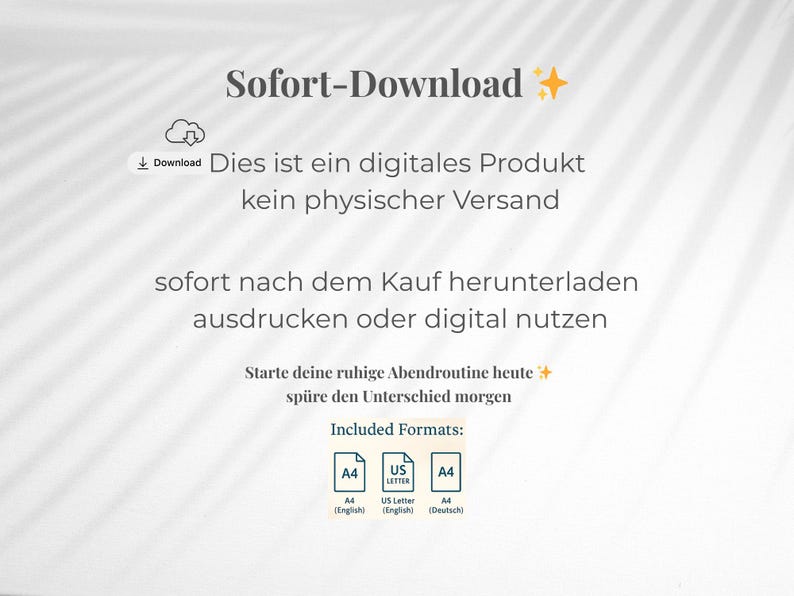 Deutsche Abend Routine PDF zum ausdrucken - Abend Reflektieren, Mentaler Zurücksetzen, Dankbarkeit, Selbstfürsorge image 4