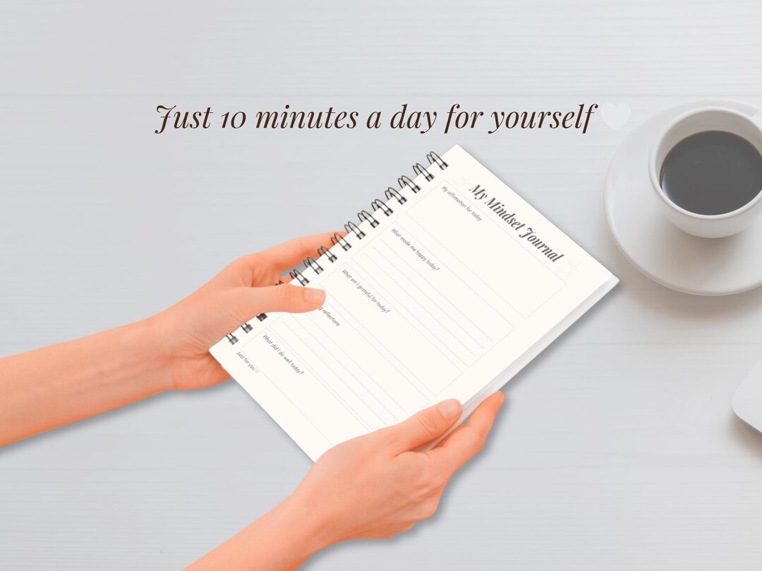 Mindset Journal Page Printable – Daily Reflection & Gratitude Worksheet ...