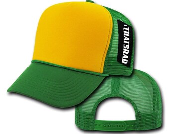 Green and Yellow Hoko Stranger Things Dustin Baseball Cap Camp for Kids and Adults