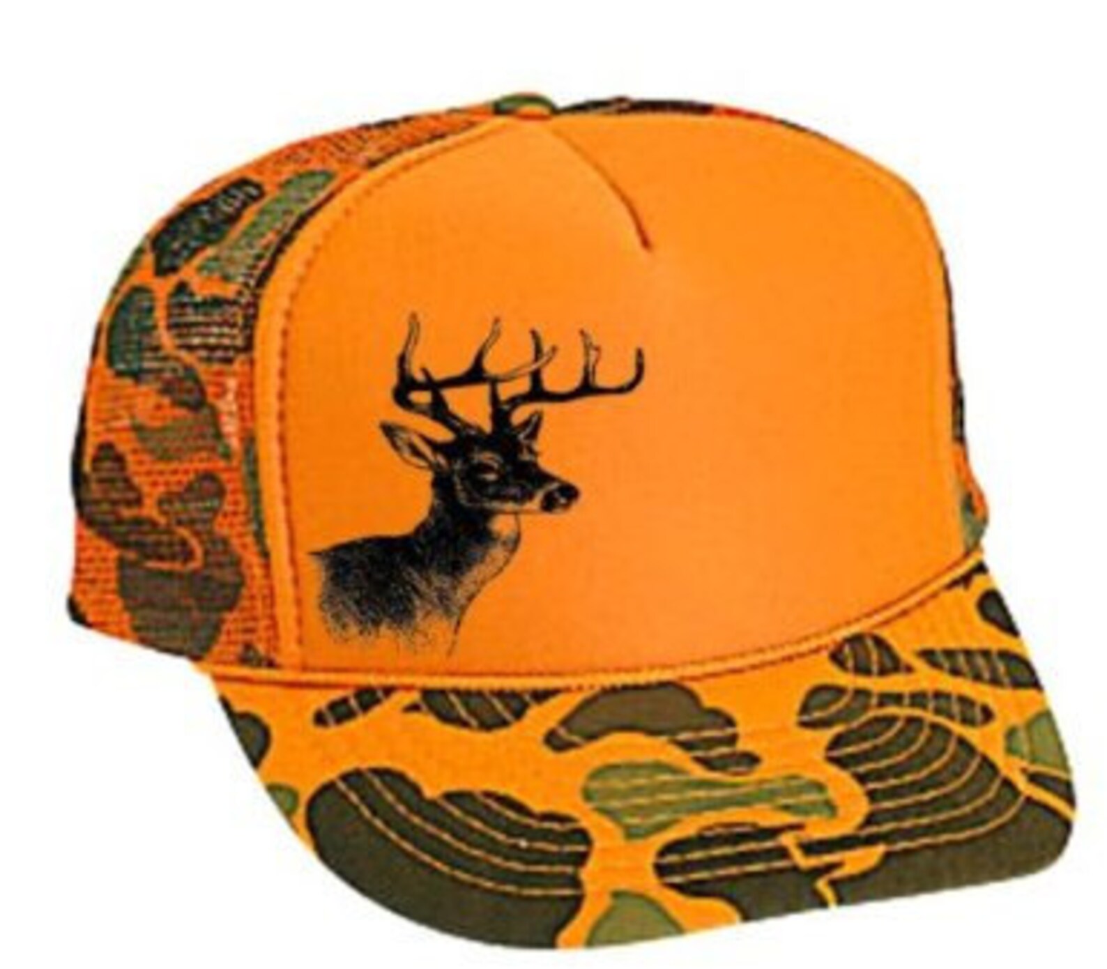 Orange CAMOUFLAGE Camo DEER BUCK Mesh Trucker Hat Cap Etsy