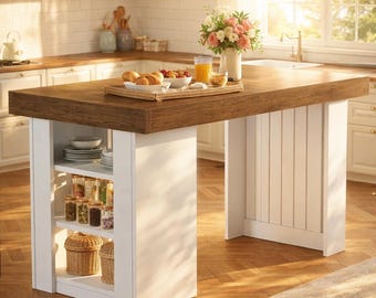 Kitchen Island Farmhouse Storage Table