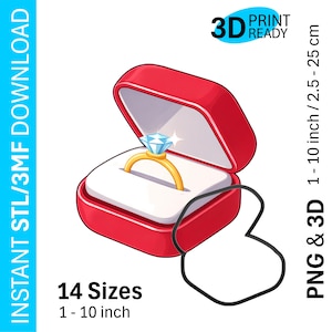 Caja para anillos | Cortador de galletas STL/3MF | 14 tamaños | Descarga instantánea
