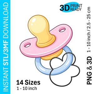 Children's Pacifiers | Cookie Cutter STL/3MF | 14 Sizes | Instant Download