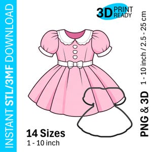 Rosa Kleid | Cookie Cutter STL/3MF | 14 Sizes | Instant Download