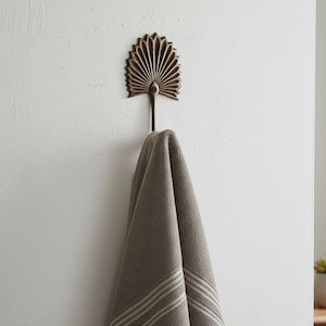 Gancho de pared con hojas de latón botánico / Decoración de entrada estilo bohemio