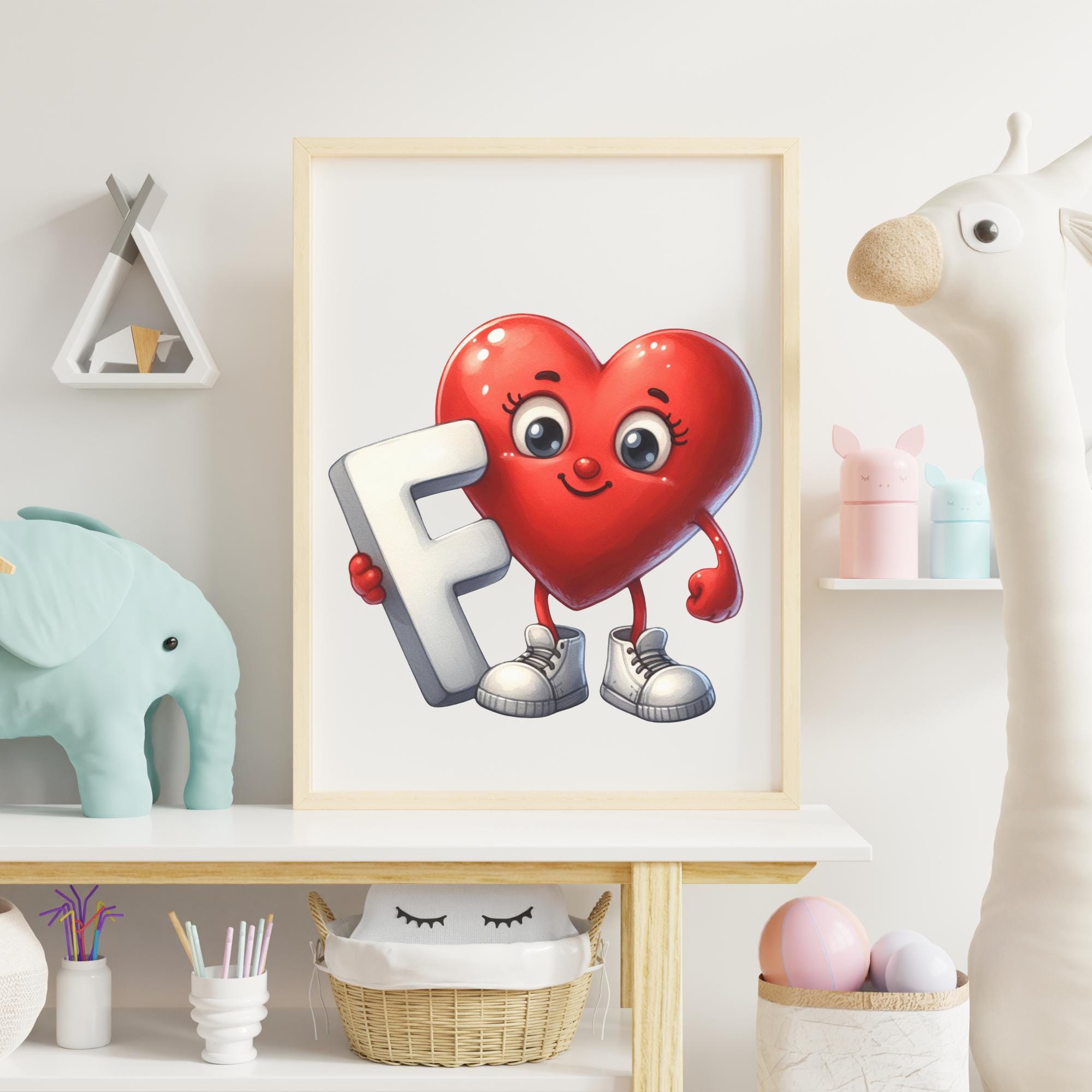 Love Alphabet Letters Numbers PNG | Romantic Heart A to Z 0 to 9 ...