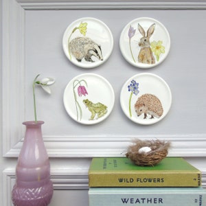 Spring wildlife mini wall plates - spring Homeware Gift -Nature wall art - Wall Décor- Floral Décor -Nature Gift-Decorative Plates
