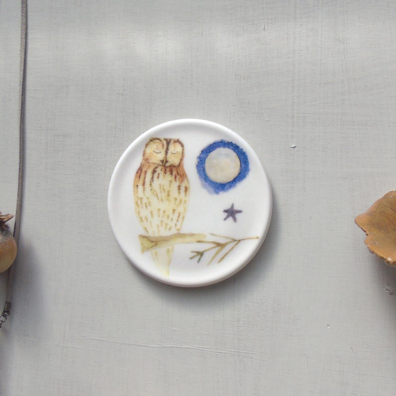 Tawny Owl mini wall plate - owl Homeware Gift - Nature wall art - Wall Decor-Bird Decor-Bird Gift Idea-Nature Gift-Decorative Plates 画像 2