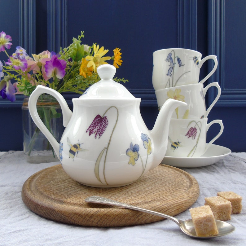 Bee Teapotone Person Teapotspring Flower Teapotsmall Etsy